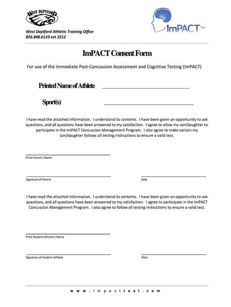 ImPACT consent form 